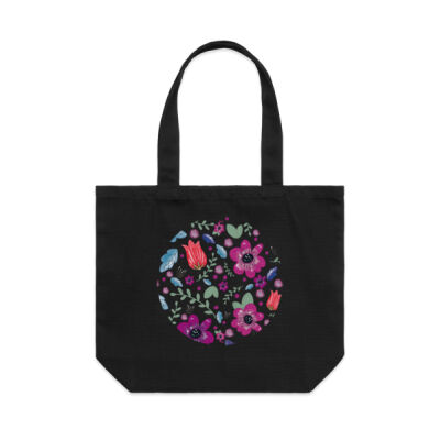 Round Floral Tote Bag Thumbnail