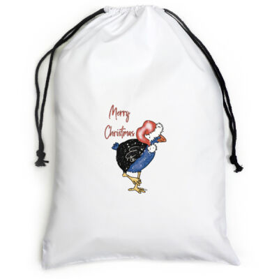 Merry Christmas Pukeko canvas white sack Thumbnail